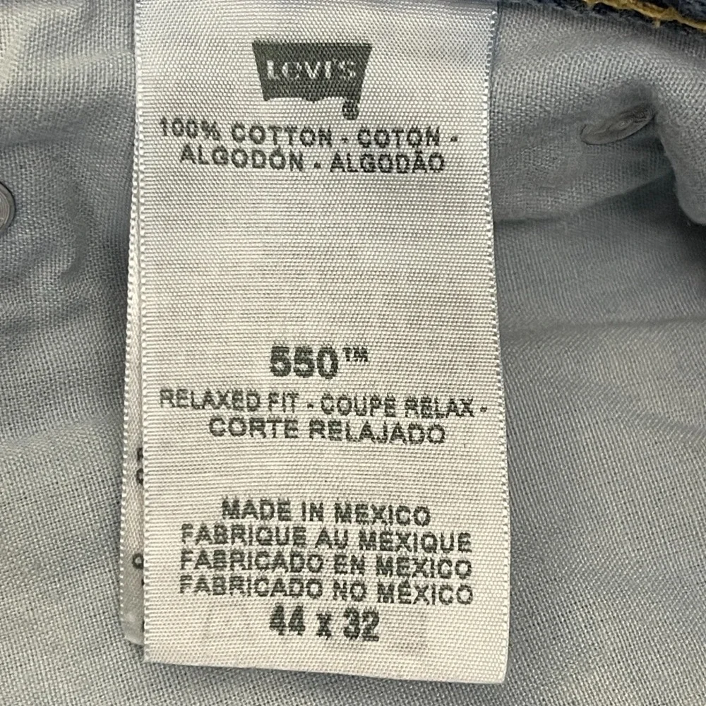 Levis‎ 550 Relaxed Fit Taper 43x32 Medium Wash Denim Blue Jeans Zip *Read